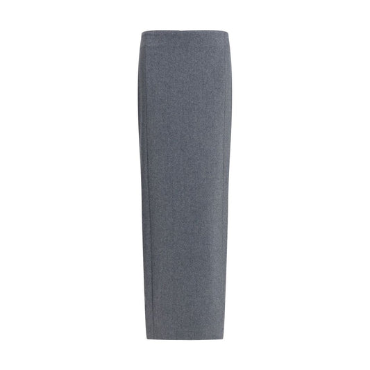 Thom Browne Gray Fleece Wool Long Skirt