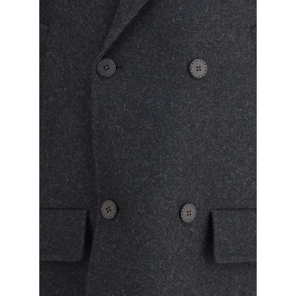 Fendi Gray Fleece Wool Coat