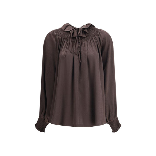 Burberry Brown Silk Blouse