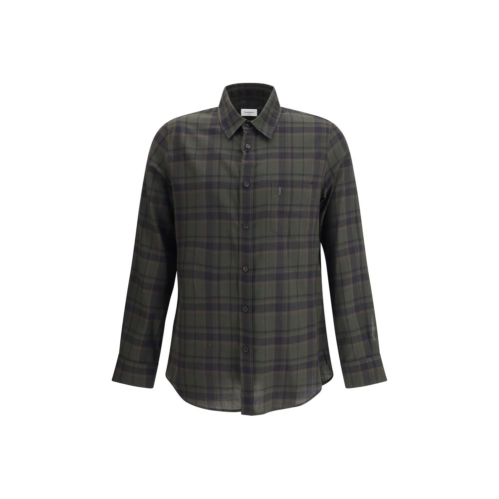 Saint Laurent Bicolor Cotton Pattern Shirt