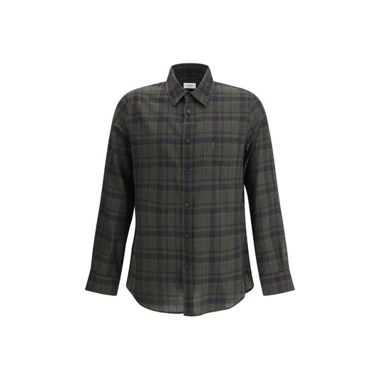 Saint Laurent Bicolor Cotton Pattern Shirt