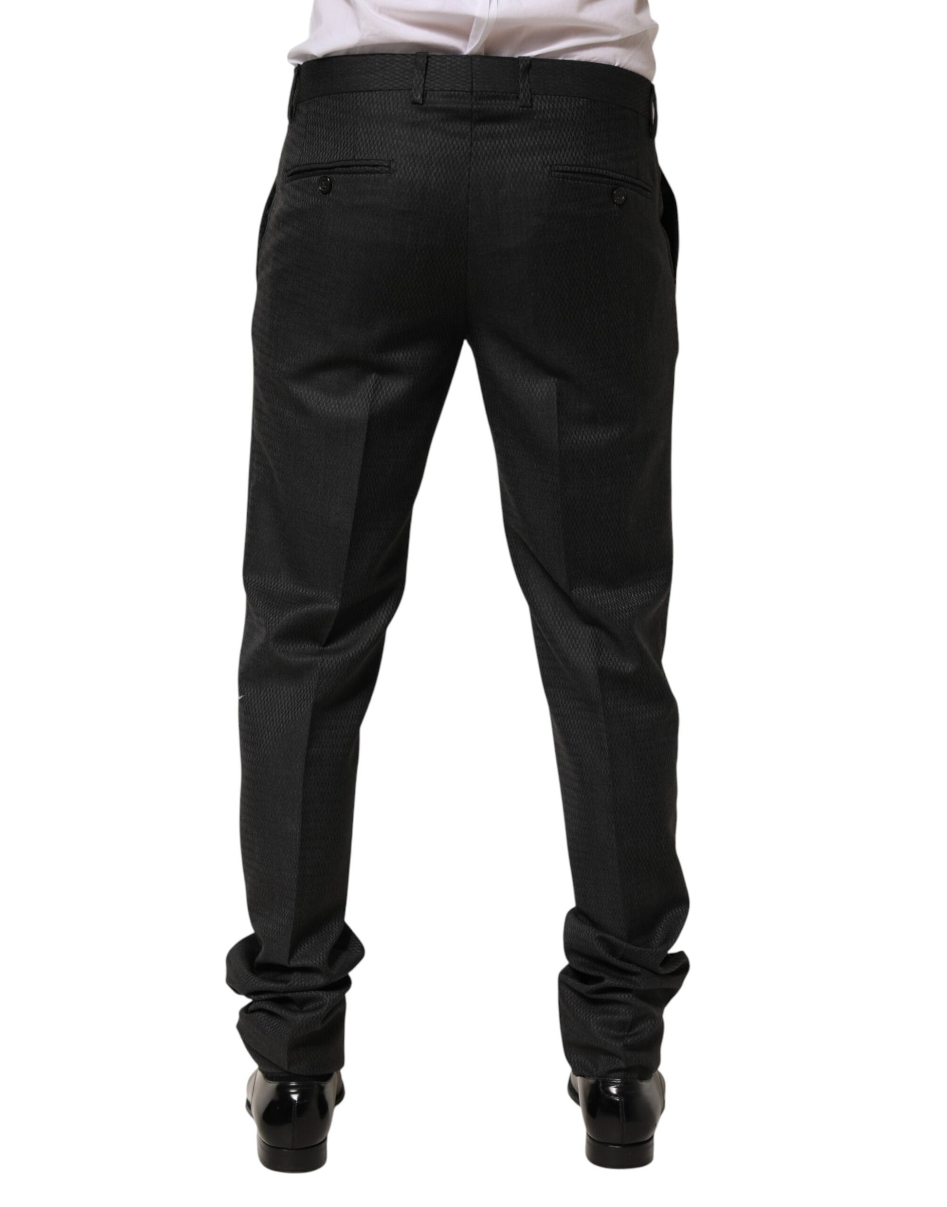 Dolce & Gabbana Black Wool Formal Dress Men Trouser Pants