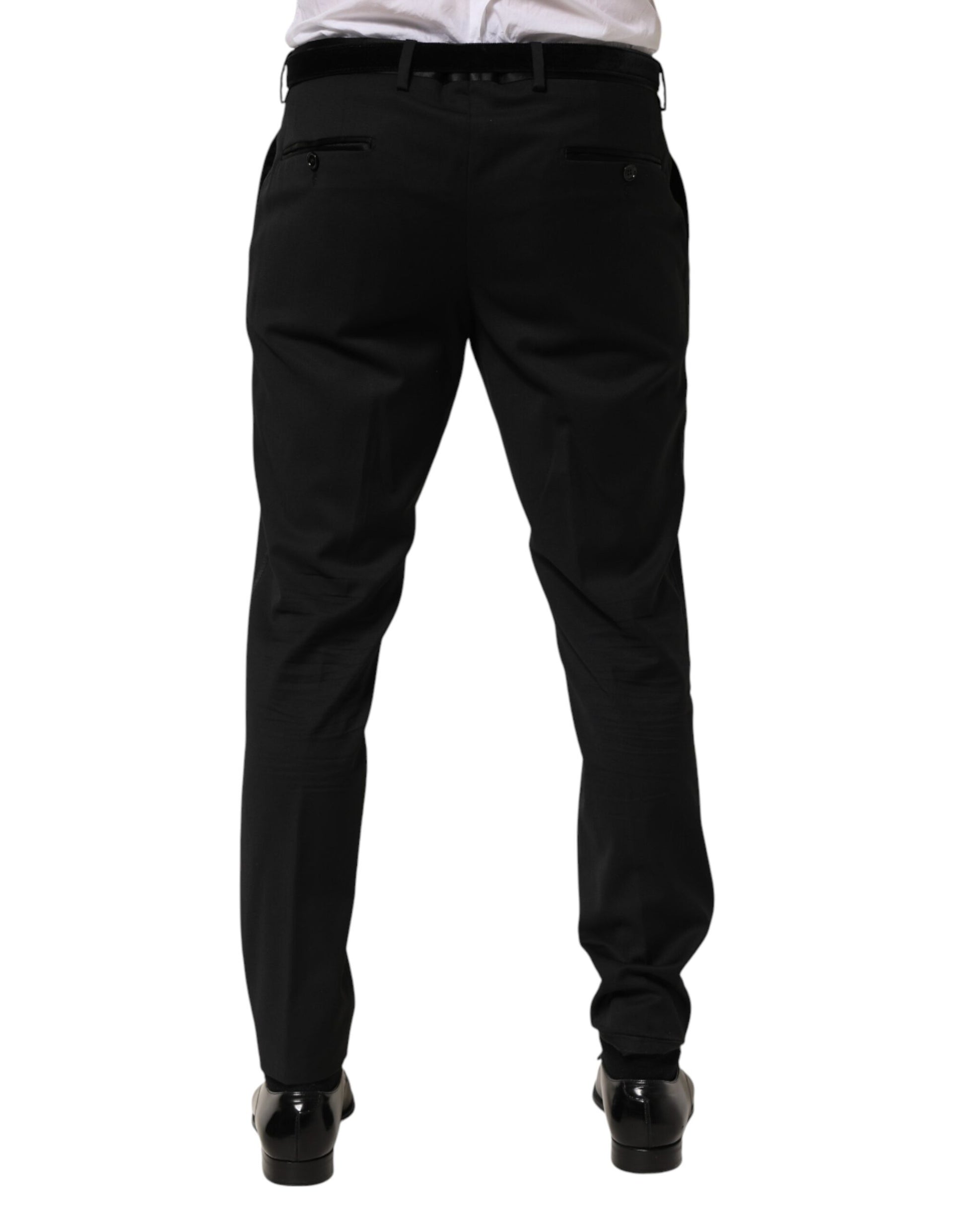 Dolce & Gabbana Black Wool Formal Dress Men Trouser Pants