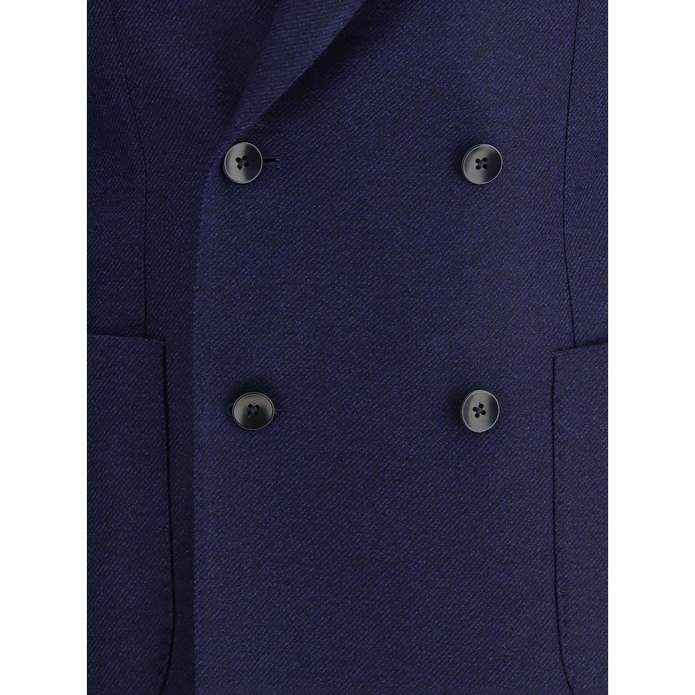 Gi Capri Blue Fleece Wool Coat
