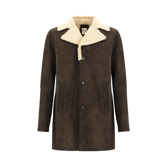 D'amico Brown Leather Coat