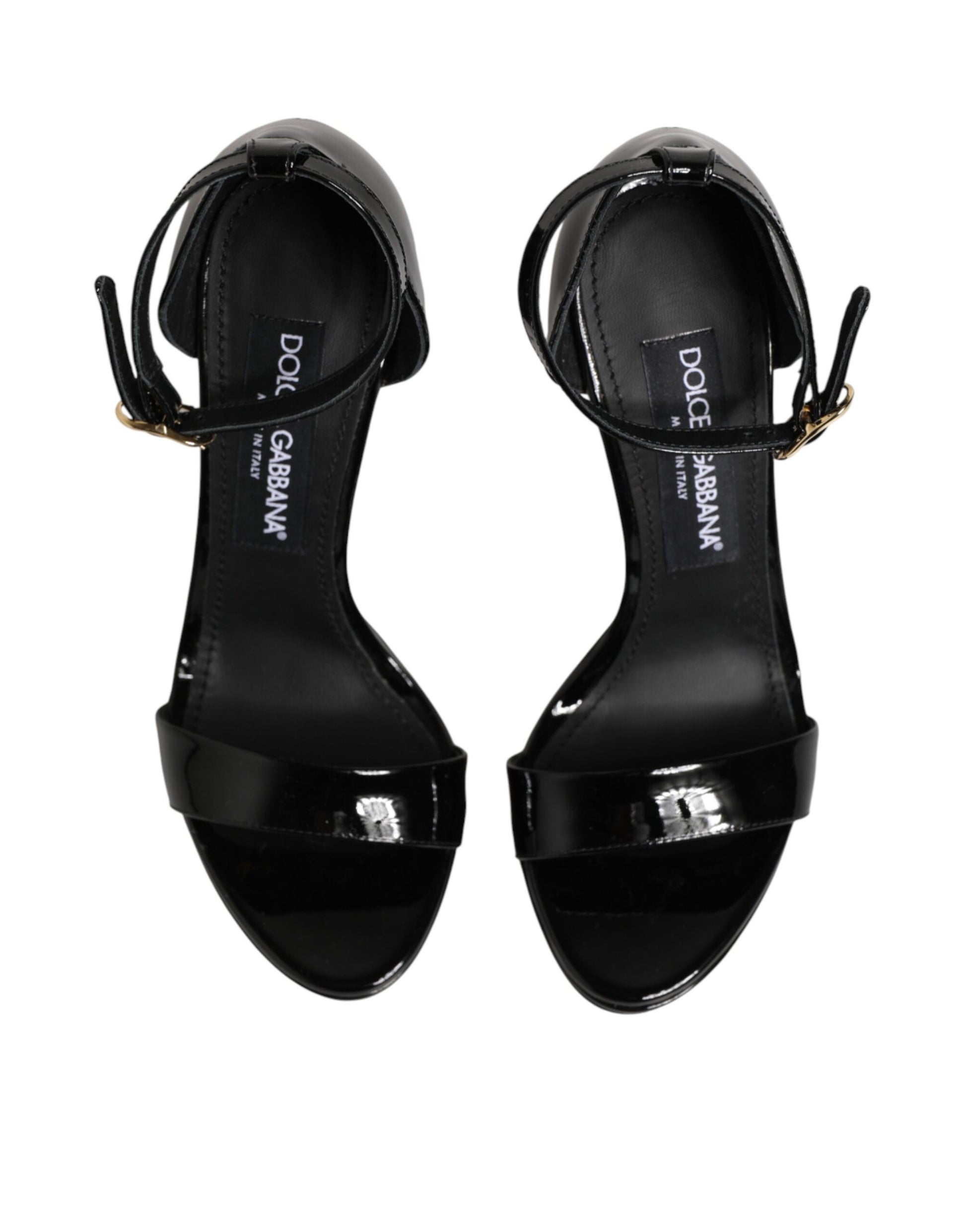 Dolce & Gabbana Black Leather Platform Keira Sandals Shoes