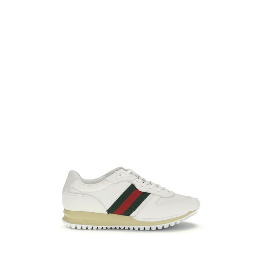Gucci White Polyamide Athletic Sneakers