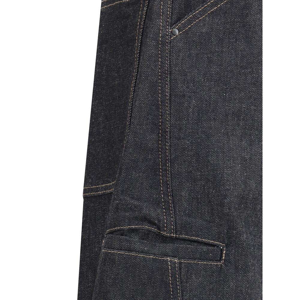 Lemaire Blue Cotton Straight-Leg Jeans