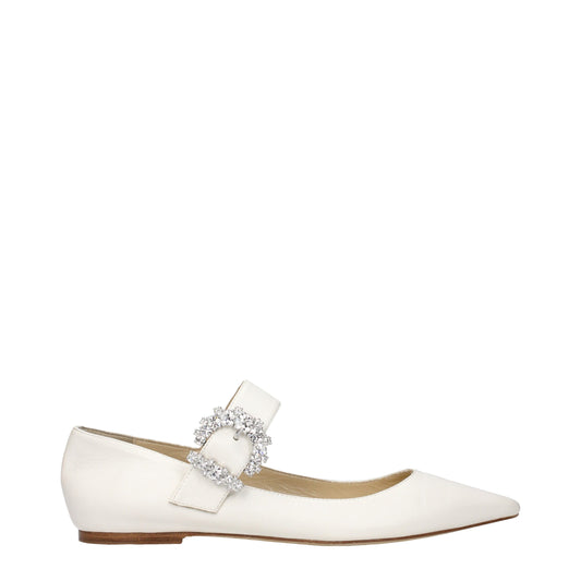 Jimmy Choo White Leather Ballet Flats