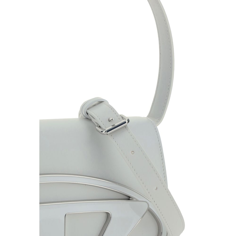 Diesel White Calf Leather Bos Taurus Shoulder Bag