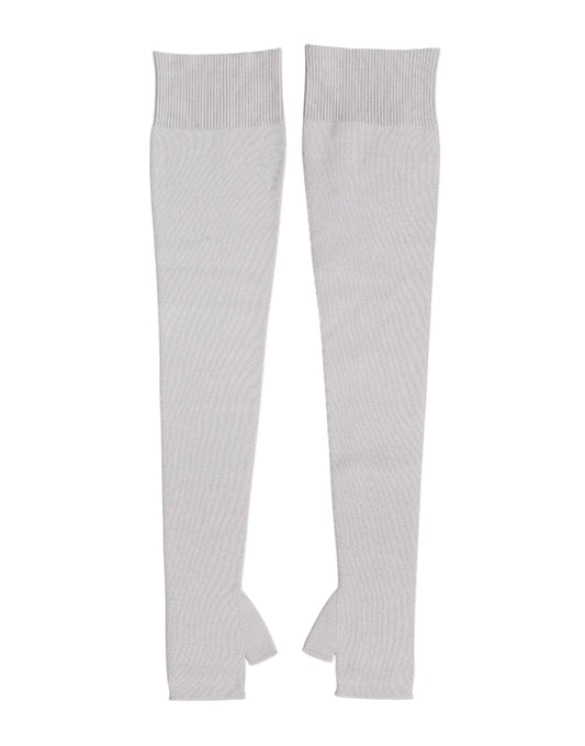 Dolce & Gabbana Gray Virgin Wool Knitted Fingerless Men Gloves