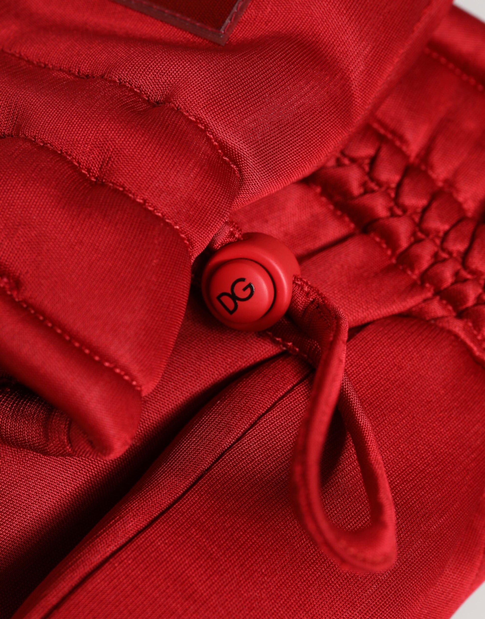 Dolce & Gabbana Red Viscose Motorcycle Biker Mitten Gloves