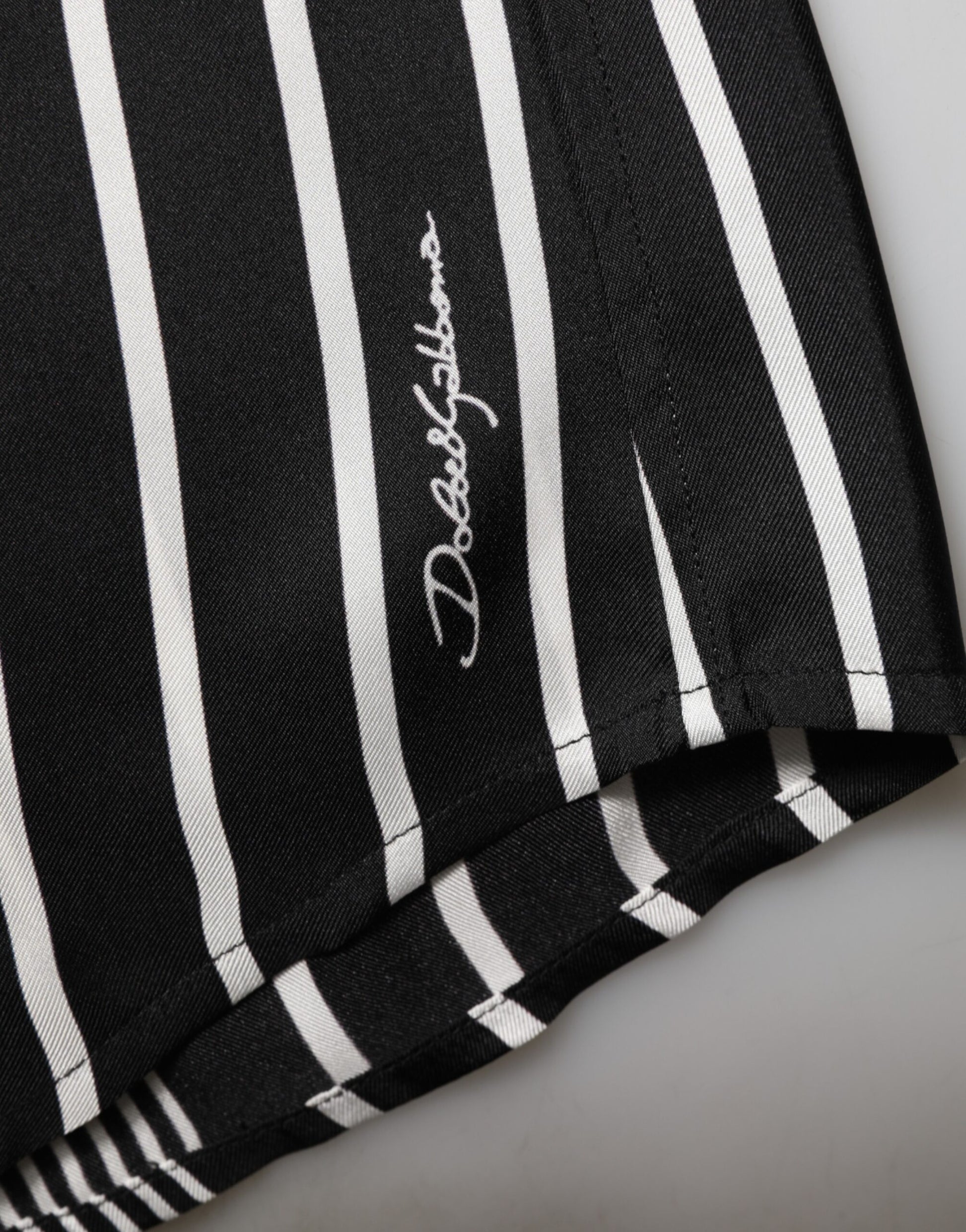 Dolce & Gabbana Black White Stripes Men MARTINI Dress Shirt