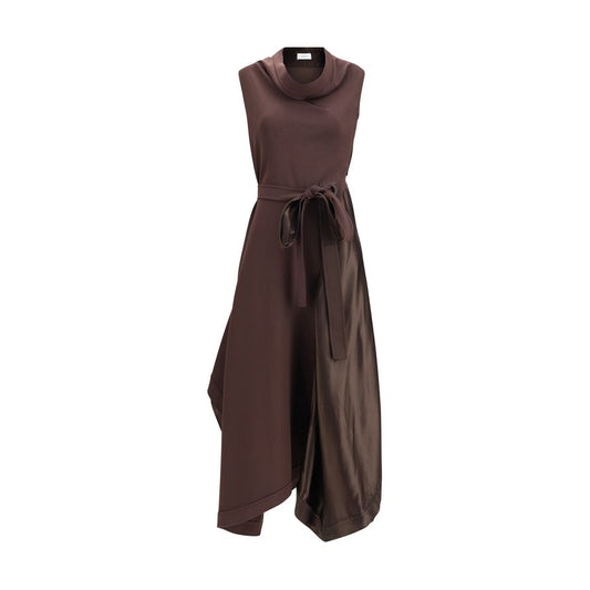 Ferragamo Brown Viscose Cocktail Dress