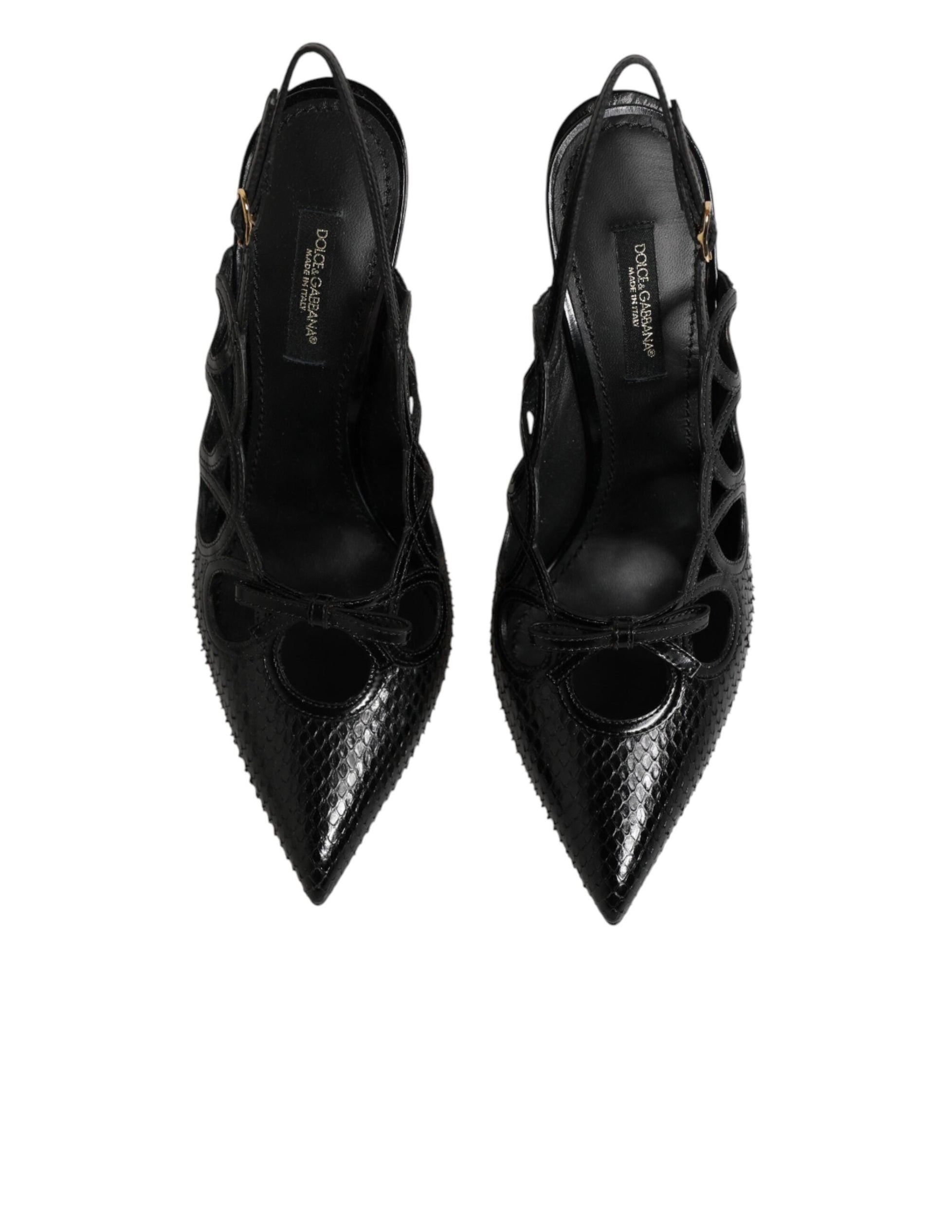 Dolce & Gabbana Leather High Heels Slingback Shoes