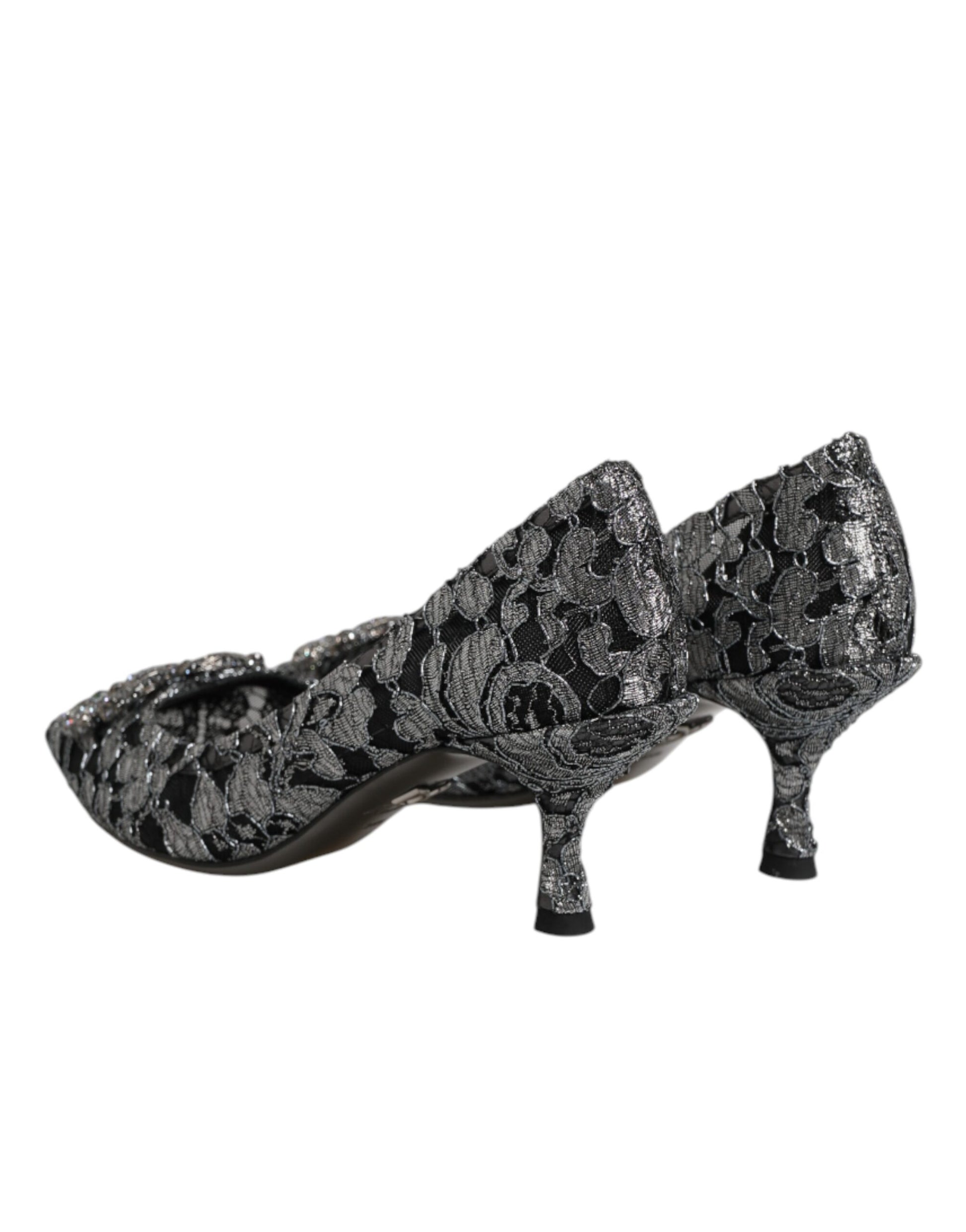 Dolce & Gabbana Silver Lace DG Amore Heels Pumps Shoes
