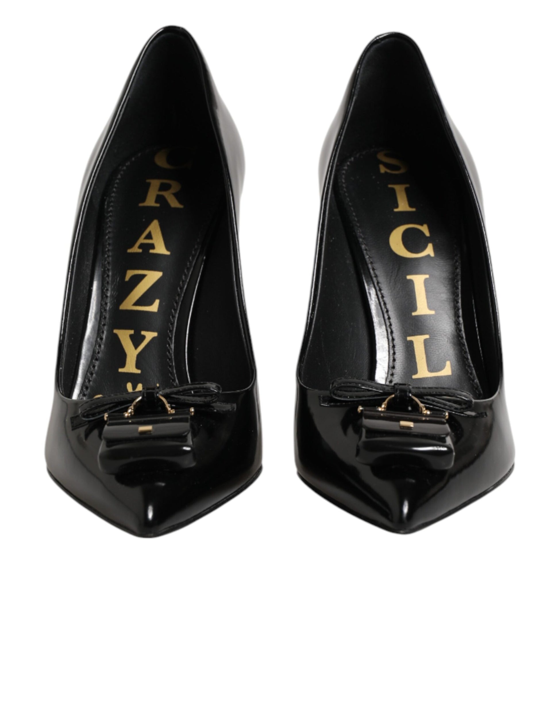 Dolce & Gabbana Black Bag Embellished Heels Pumps Shoes