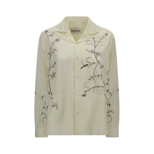 Baziszt Yellow Cotton Pattern Shirt