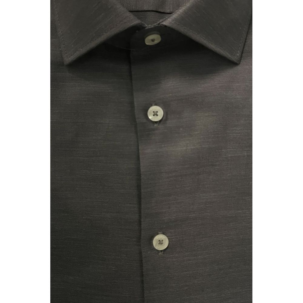 Baldinini Trend Gray Cotton Men Shirt