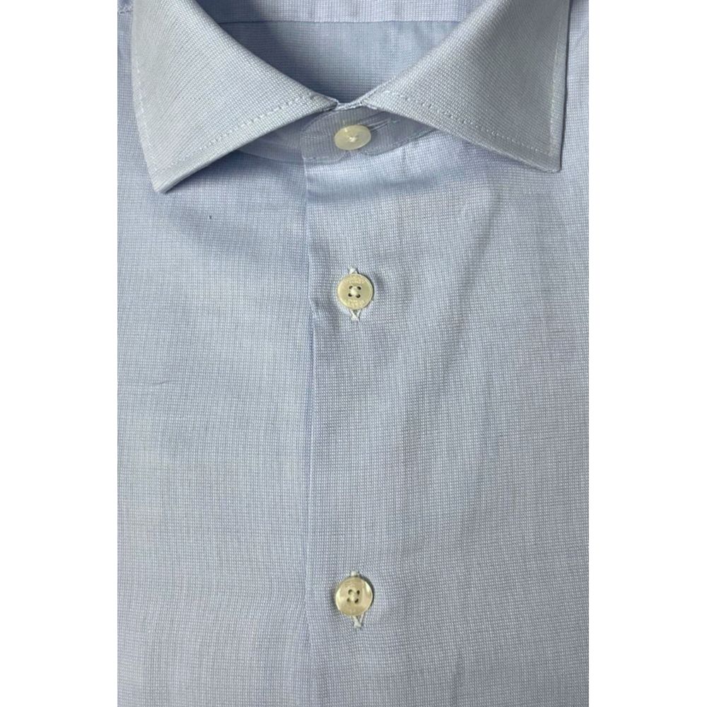 Baldinini Trend Light Blue Cotton Men Shirt