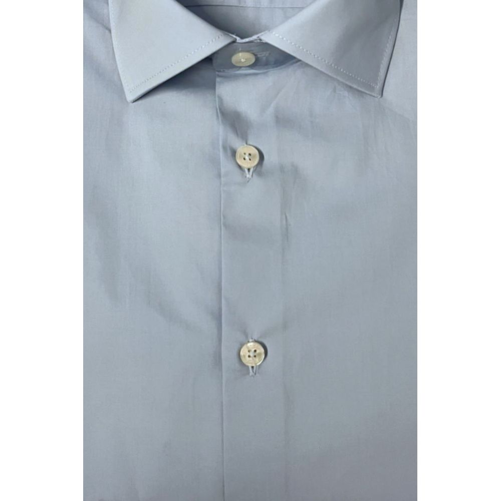 Baldinini Trend Light Blue Cotton Men Shirt