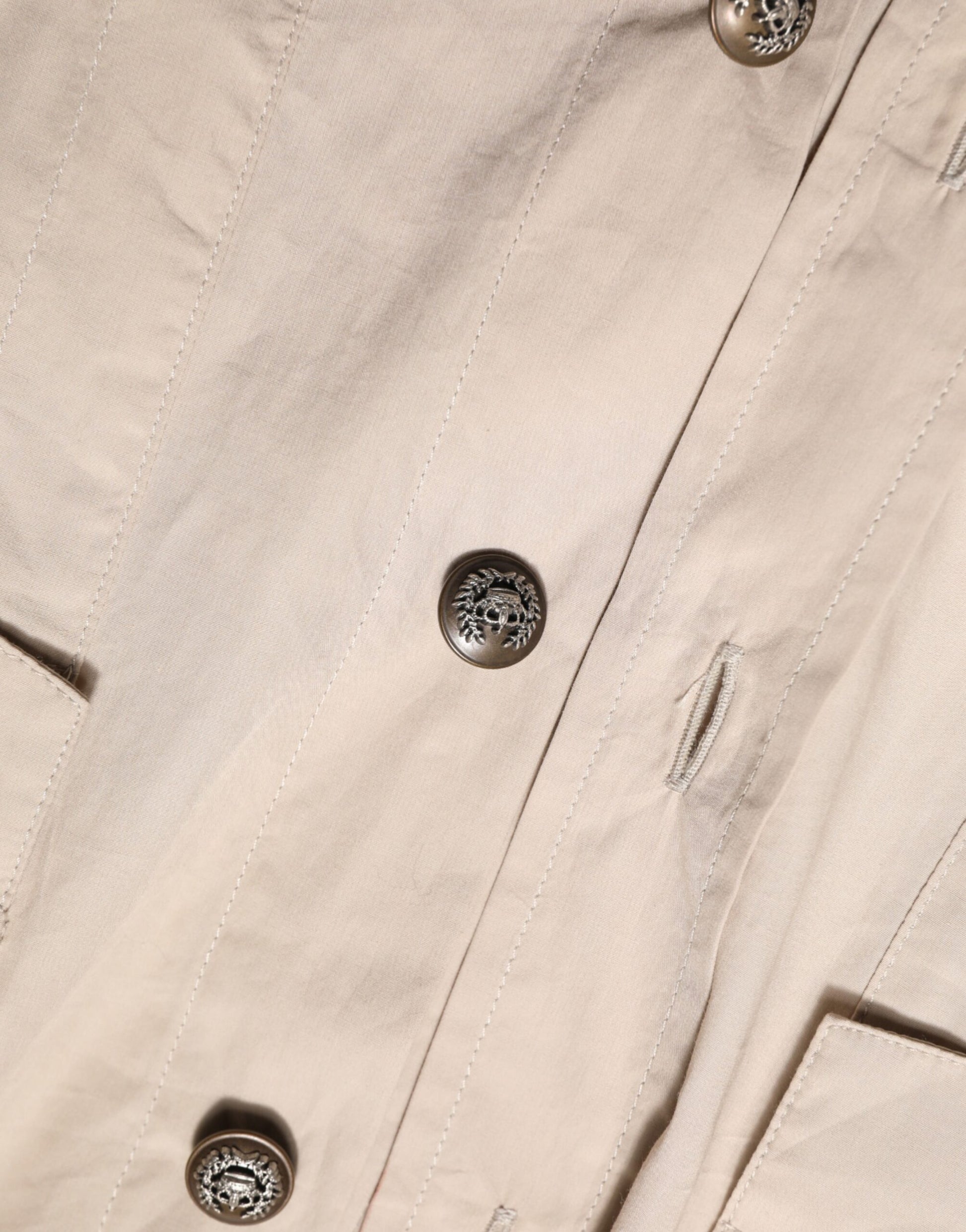 Dolce & Gabbana Beige Collared Long Sleeve Cotton Shirt Top