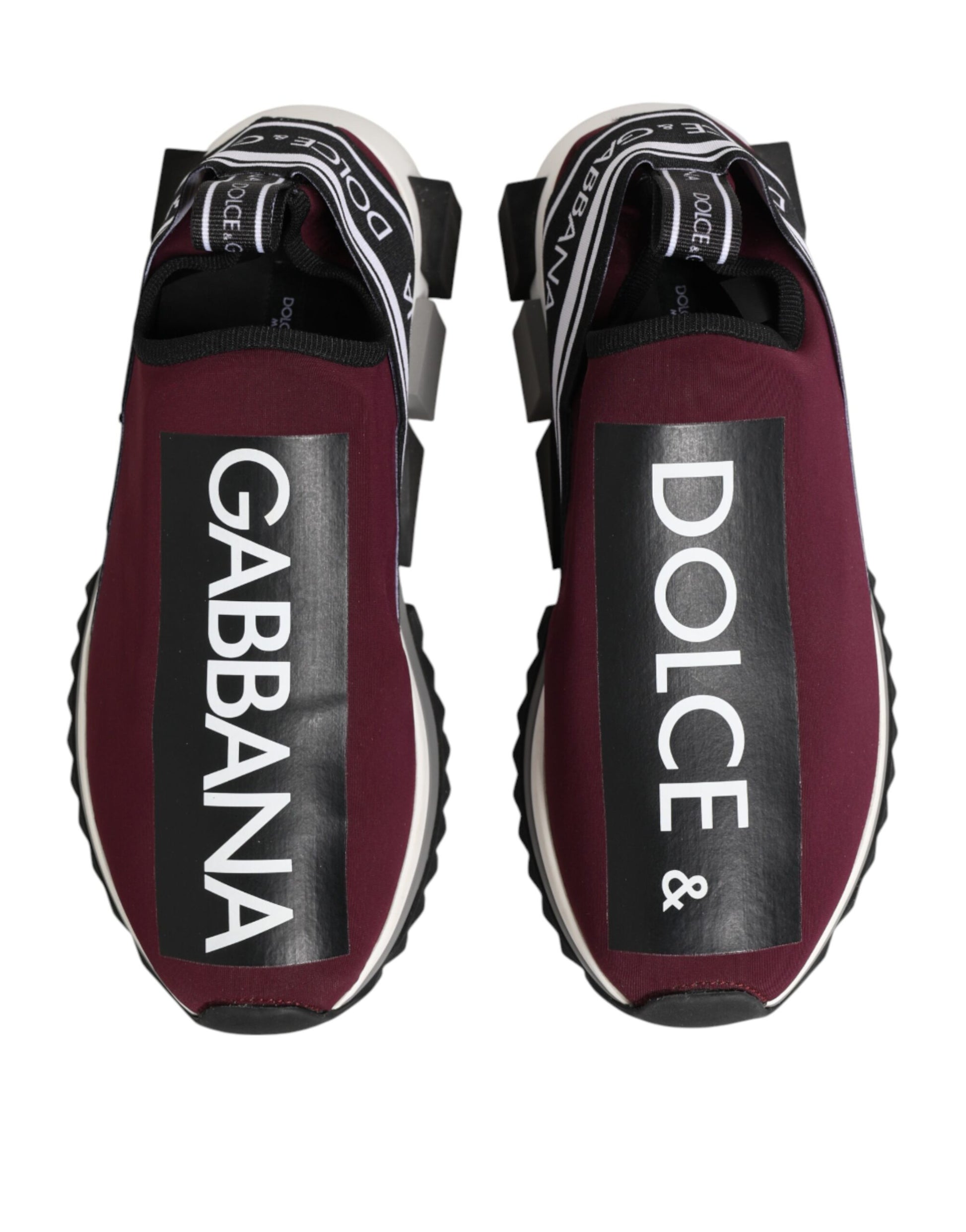 Dolce & Gabbana Maroon Slip On Sorrento Men Sneakers Shoes