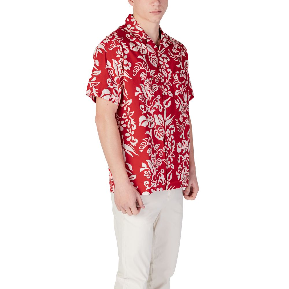 Replay Red Cotton Shortsleeve Shirt