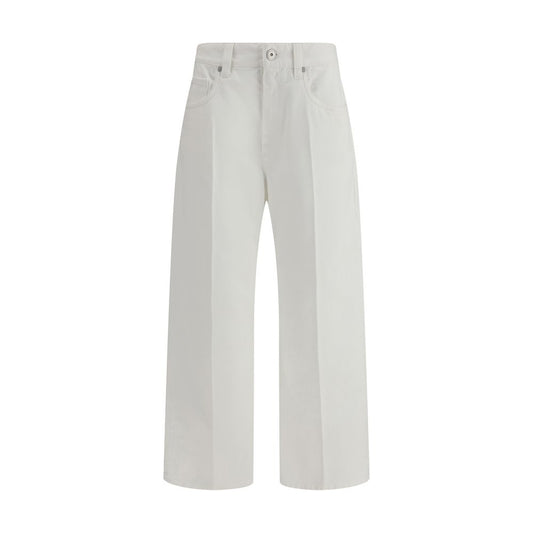 Brunello Cucinelli White Cotton Cropped Jeans - Qutton