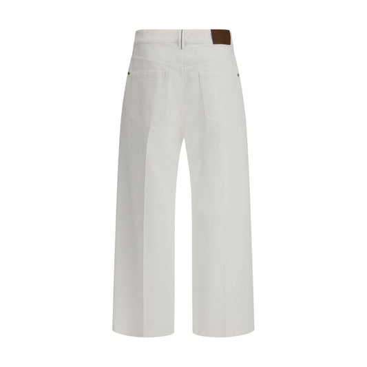 Brunello Cucinelli White Cotton Cropped Jeans - Qutton