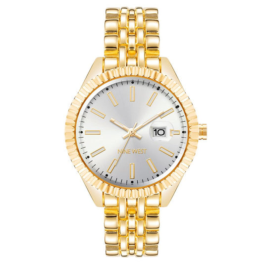 Nine West Gold Metal Dress Watch