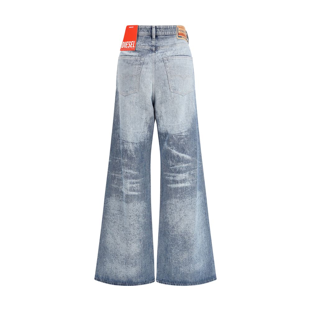 Diesel Blue Cotton Flared Jeans