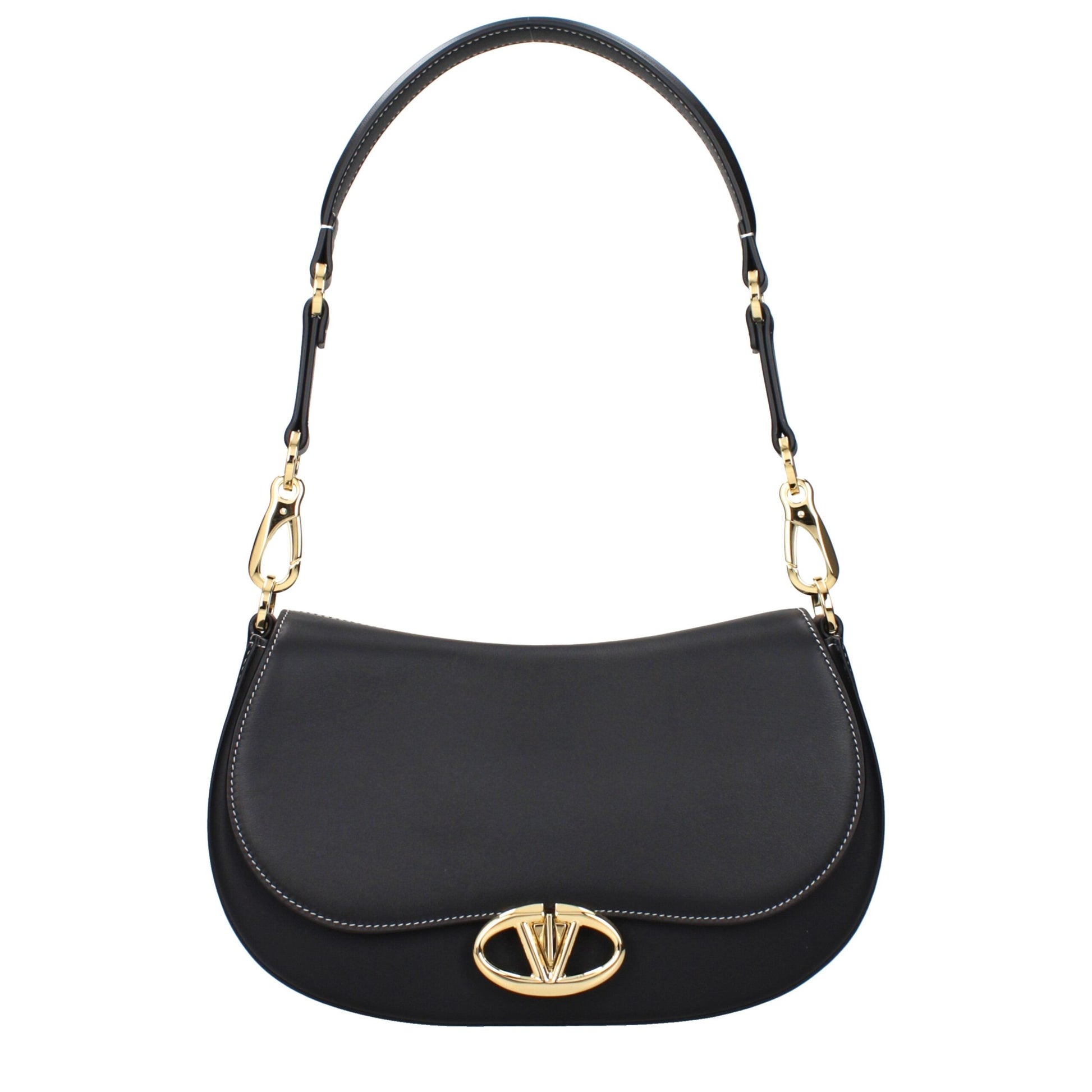 Valentino Garavani Black Leather Shoulder Bag
