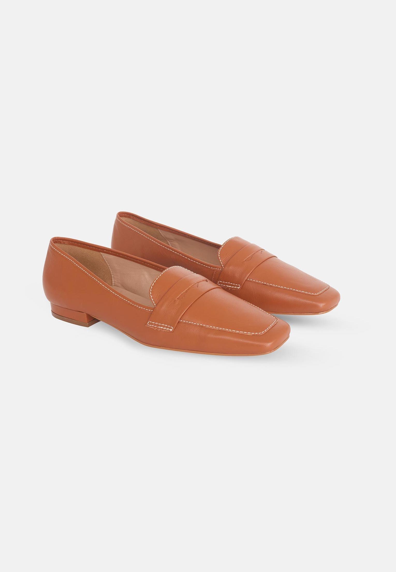 Mangará Atelier Brown Leather Flats Cipó – Women’S Square-Toe Loafers