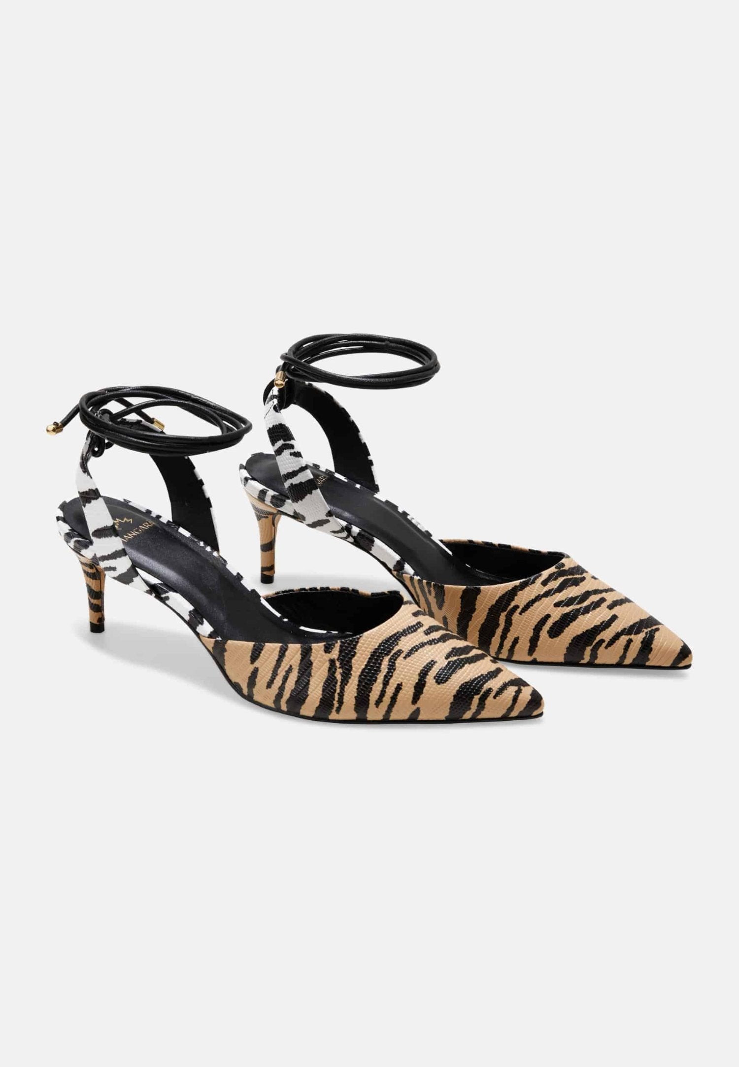 Mangará Atelier Animal Print Calf Leather Pumps Jaborandi – Women’S Strappy Pointed-Toe Heels