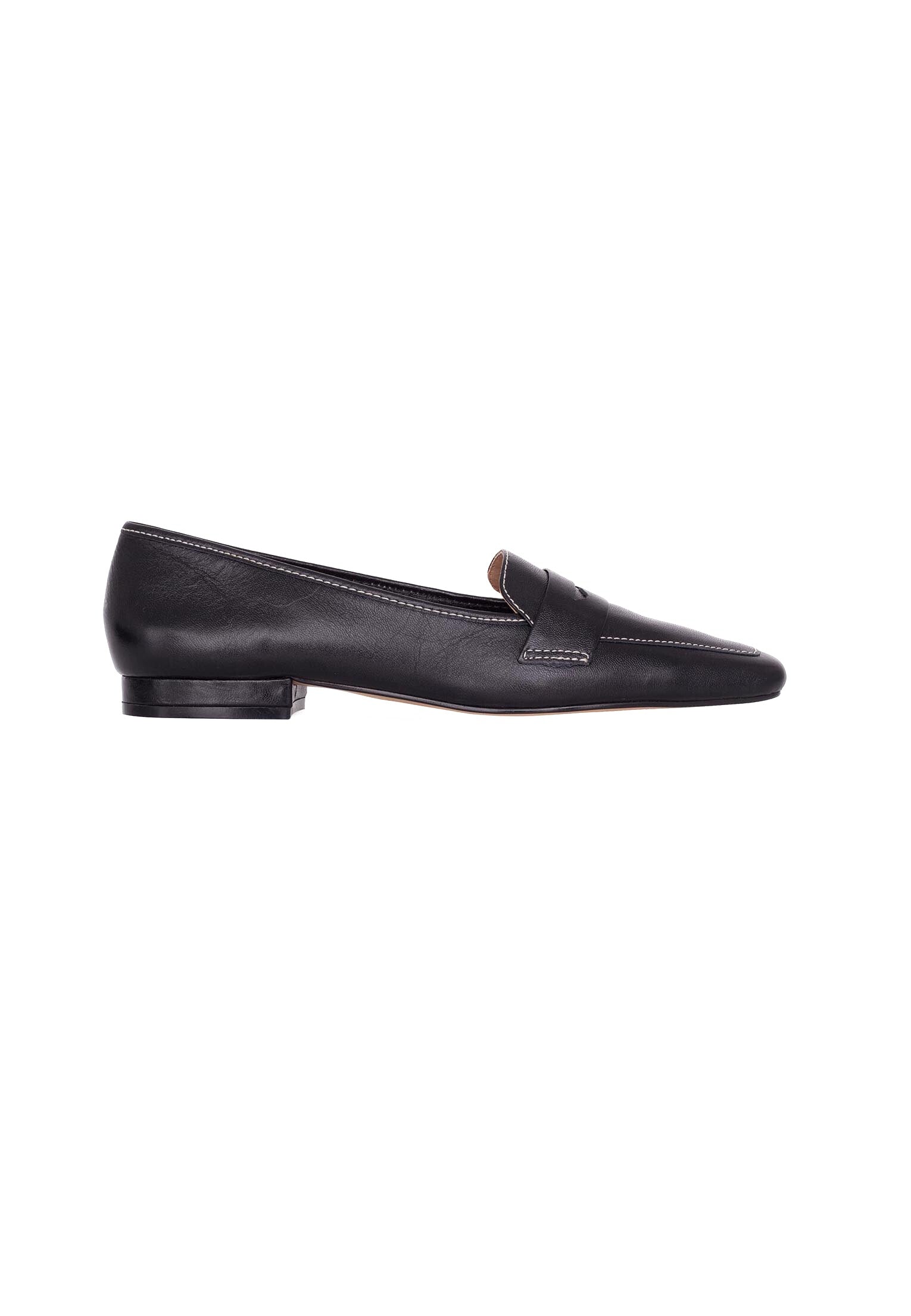 Mangará Atelier Black Leather Flats Cipó – Women’S Square-Toe Loafers