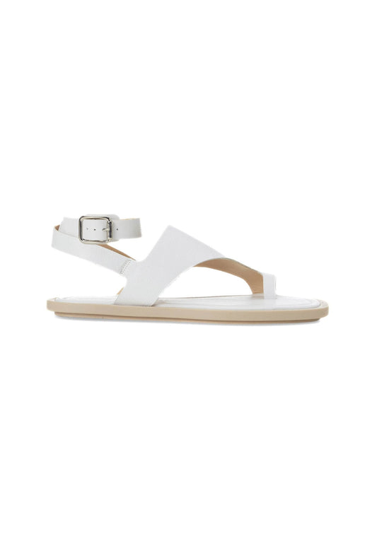 Mangará Atelier White Leather Toe-Ring Sandals – Handmade Women’S Flat Sandals