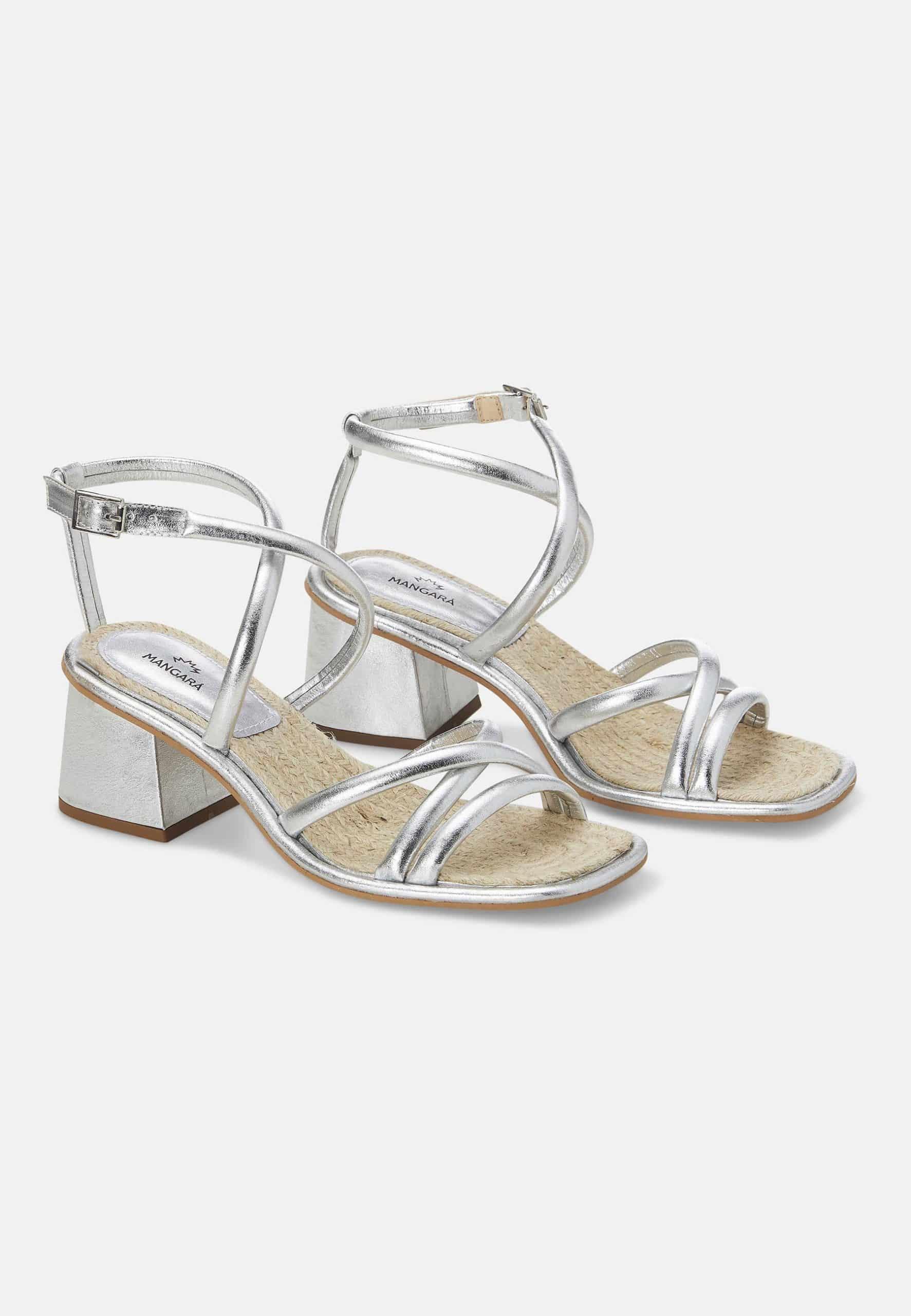 Mangará Atelier Silver Bromelia Women'S Sandals - Block Heel