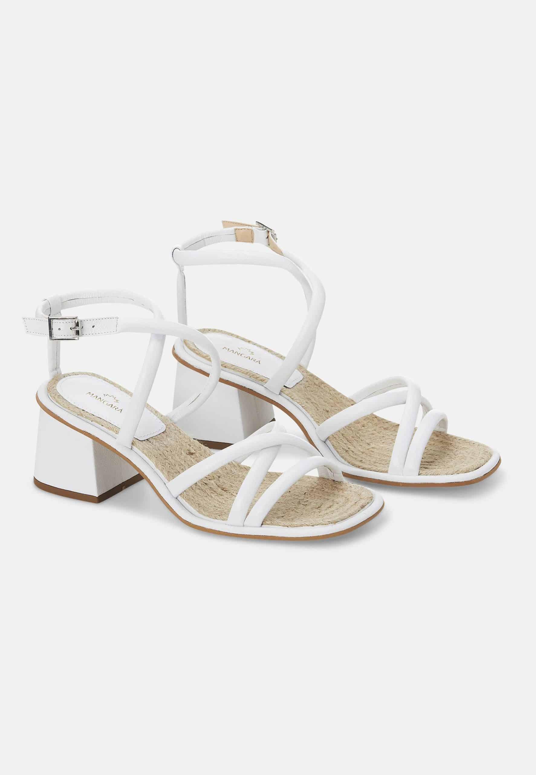 Mangará Atelier White Bromelia Women'S Sandals - Block Heel