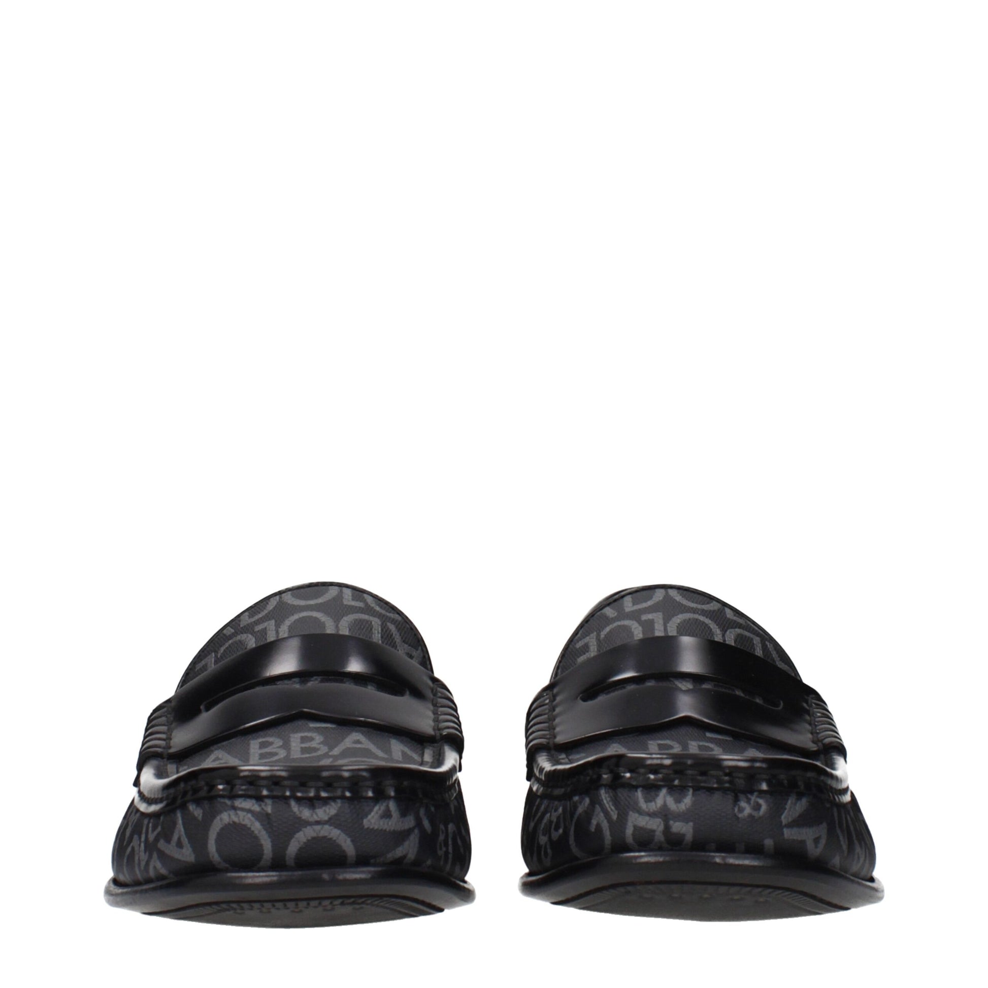 Dolce & Gabbana Black Fabric Slip-On Loafers