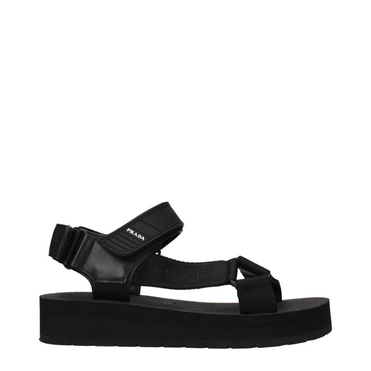 Prada Black Fabric Sandals