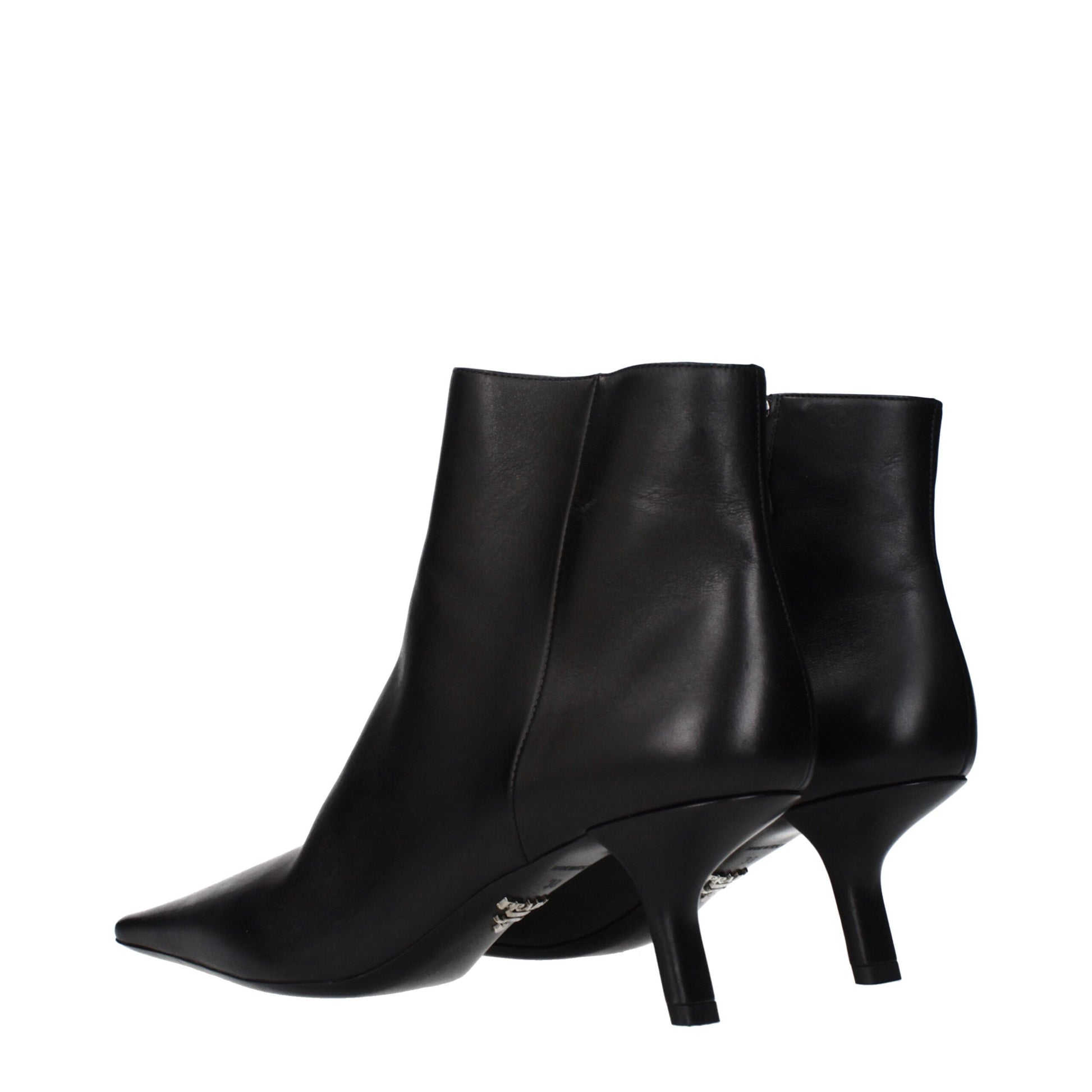 Prada Black Leather Ankle Boots