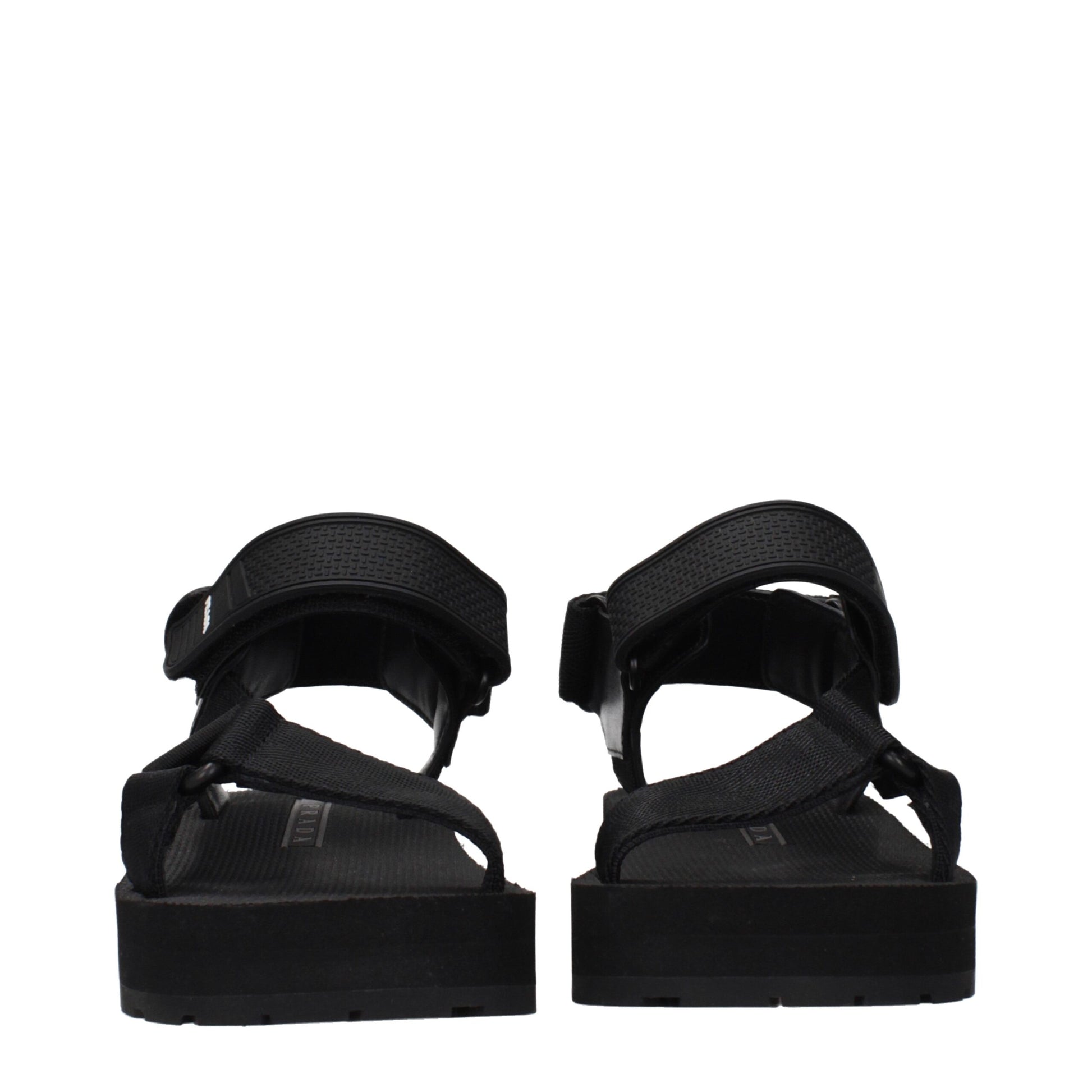 Prada Black Fabric Sandals