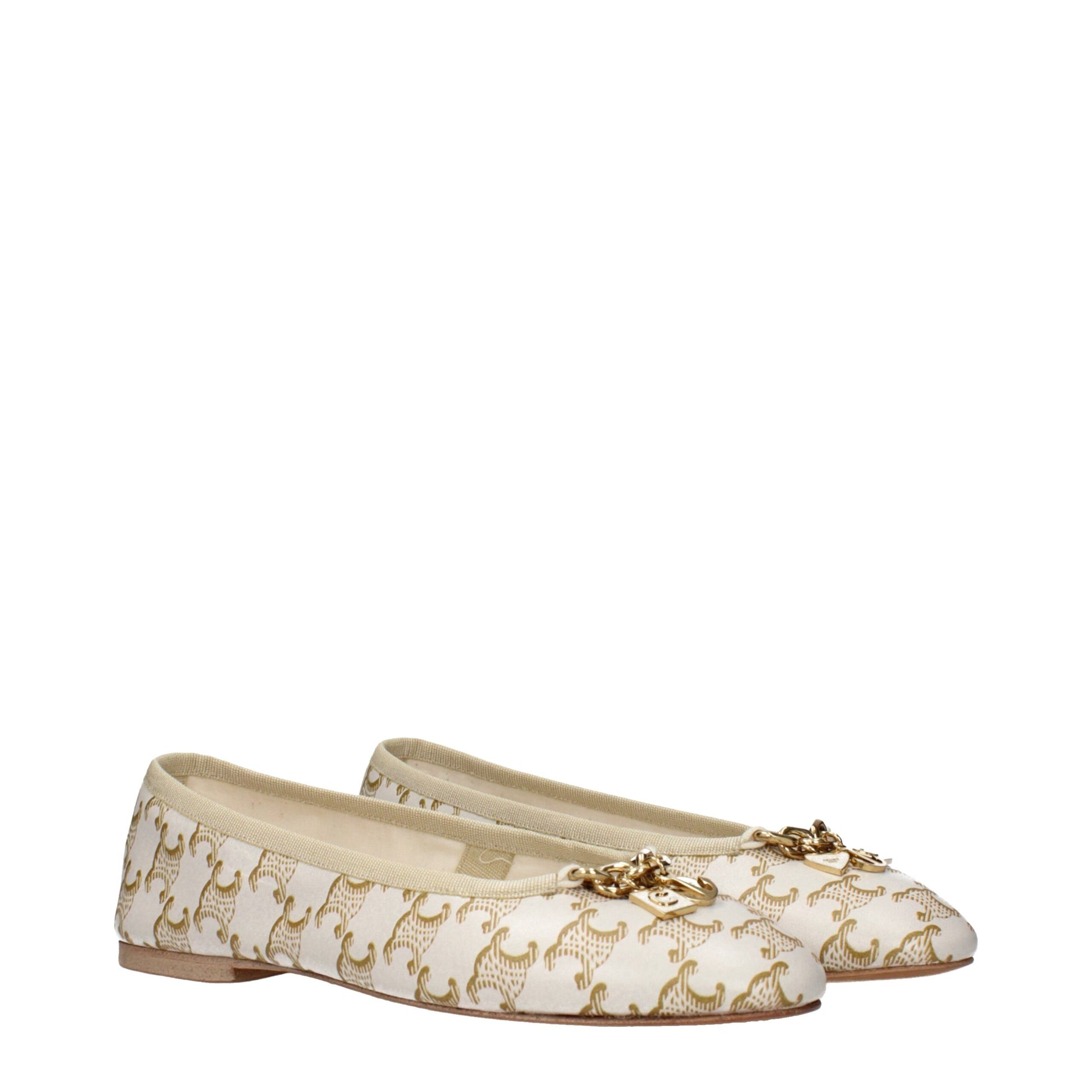 Celine White Leather Ballet Flats