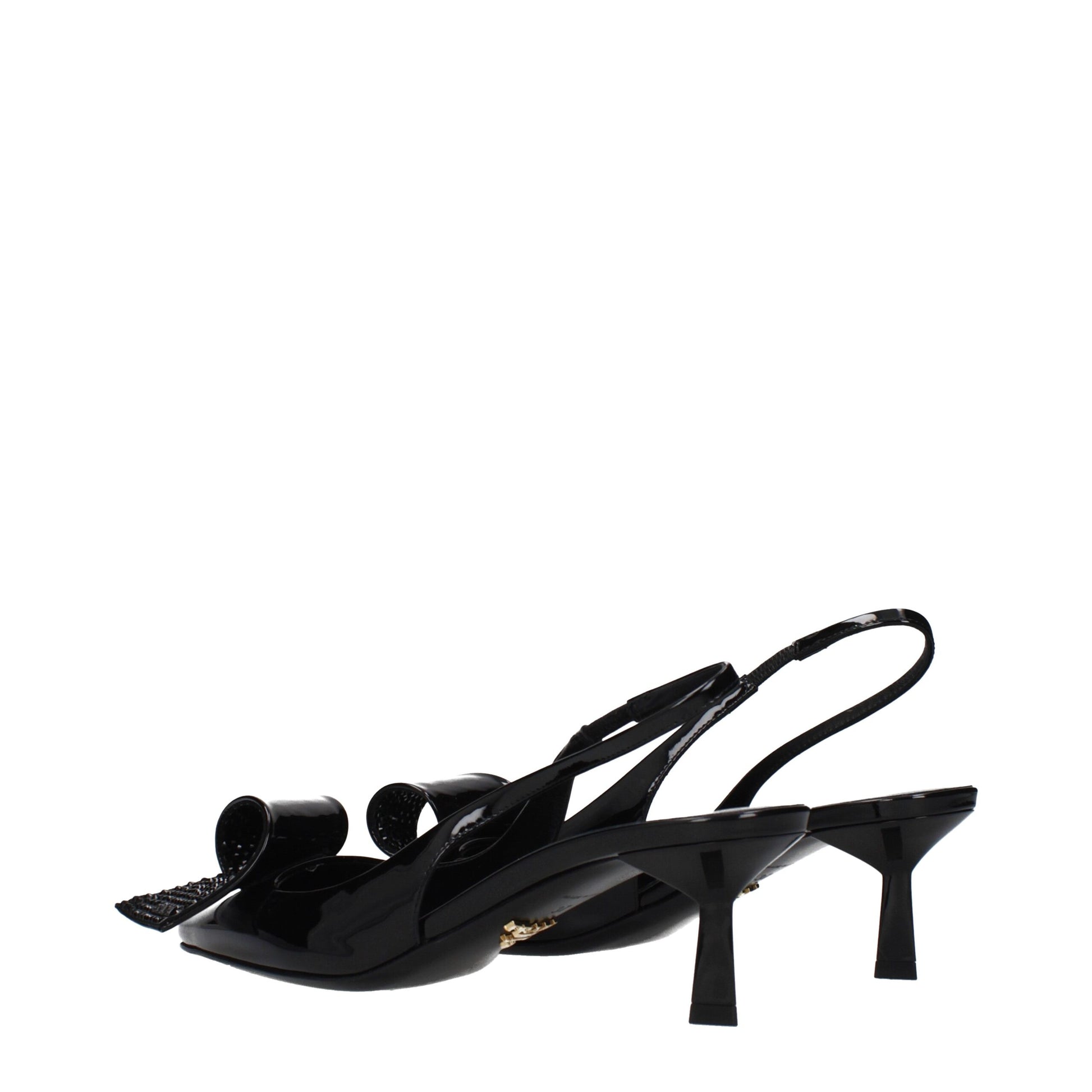 Prada Black Leather Stiletto Heel Sandals