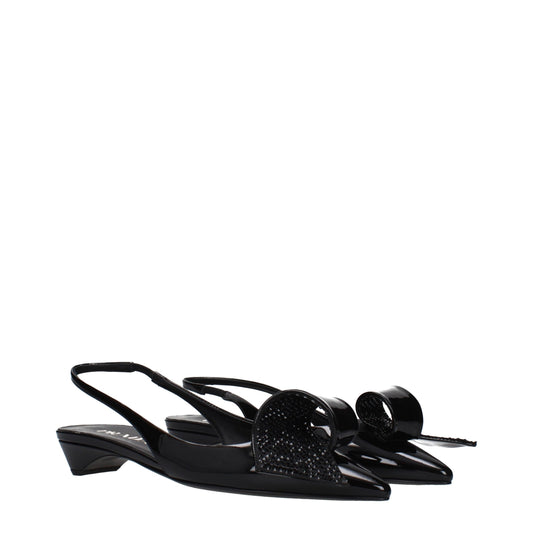 Prada Black Leather Sandals