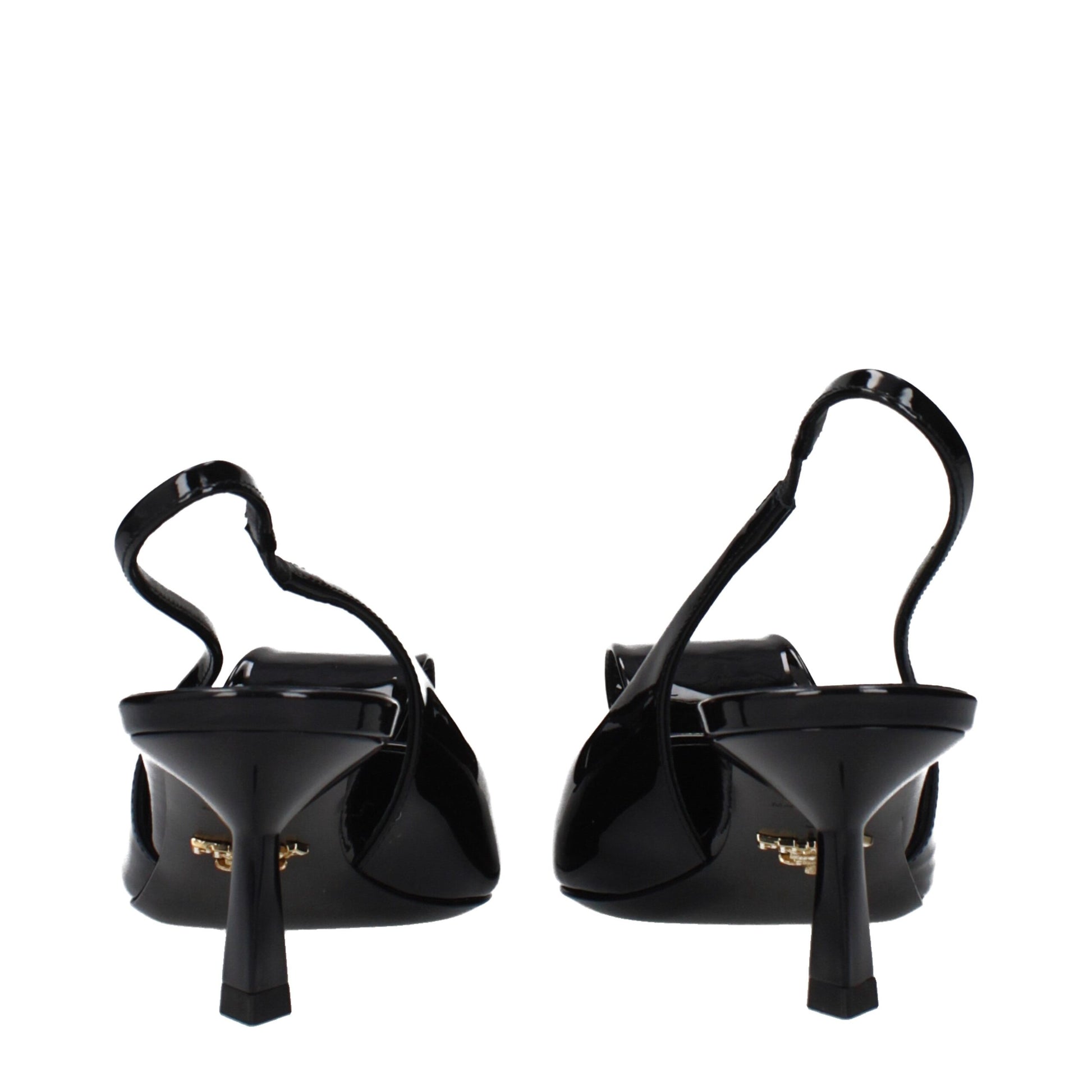 Prada Black Leather Stiletto Heel Sandals