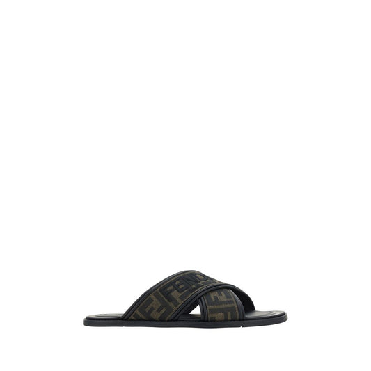 Fendi Black Rubber Slippers