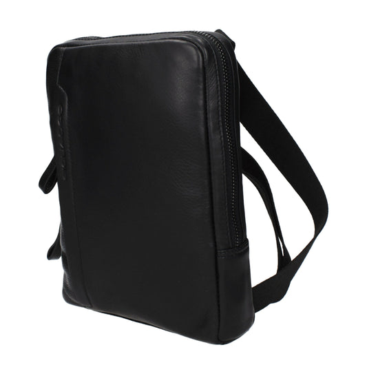 Piquadro Black Leather Crossbody Bag