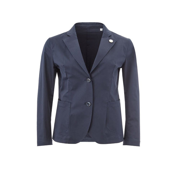 Lardini Elegant Cotton Blue Jacket for Stylish Women